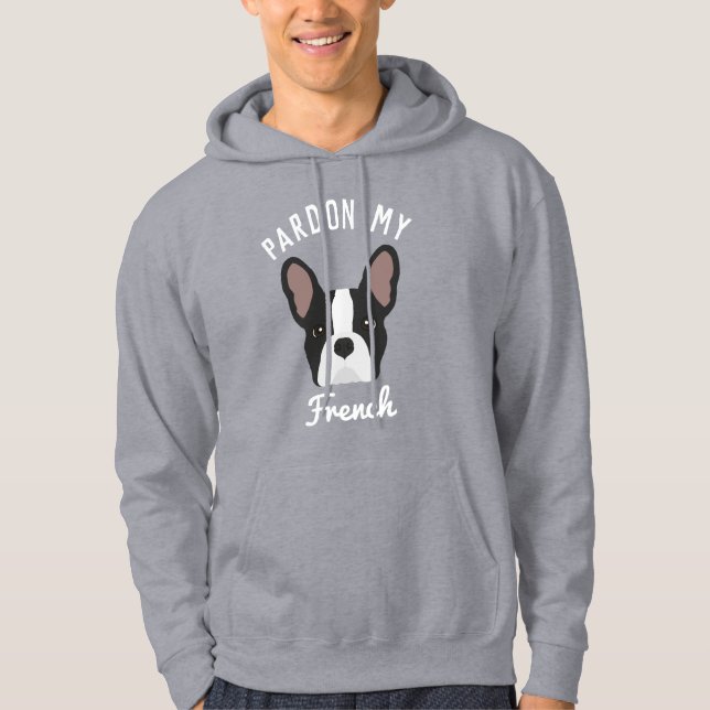 Sudadera Perdonen a mi francesa negra y blanca Hoodie (Anverso)