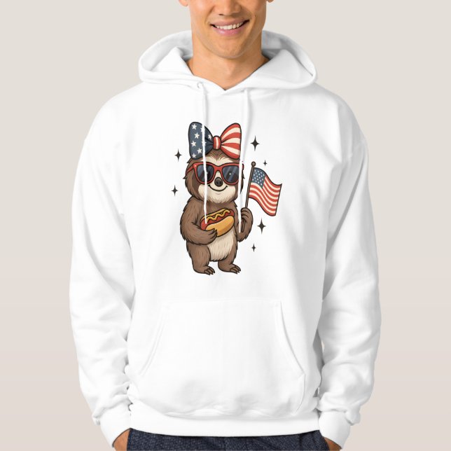Sudadera Perezoso 4 de Julio (Anverso)