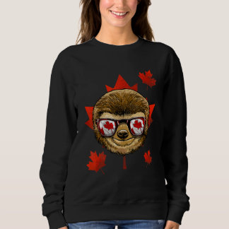 Sudadera Perezoso Canadiense Hoja De Arce Bandera De Canadá