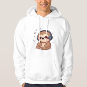 Sudadera Perezoso Chibi con Auriculares � Kawaii Lindo Rela