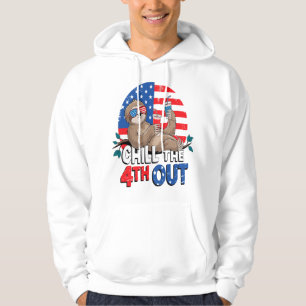 Sudadera Perezoso Chill el 4º Patriótico USA