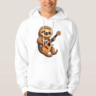 Sudadera Perezoso con guitarra sombrero de Santa