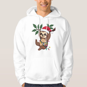 Sudadera Perezoso de Luces de Navidad con Sombrero de Navid