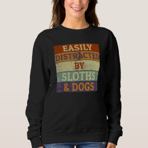 Sudadera Perezoso de perro mascota retro fácilmente distraí