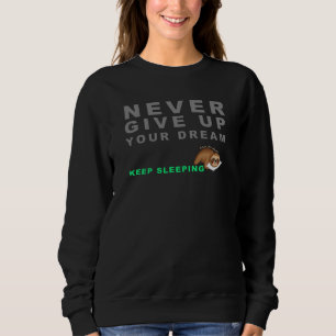 Sudadera Perezoso Divertido Nunca Abandones Tus Sueños Sigu