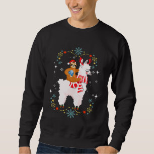 Sudadera Perezoso montando Llama Navidad Idea Navidad Llama