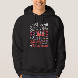 Sudadera Perezoso montando Llama Rosa Solo Chica Que Ama Pe