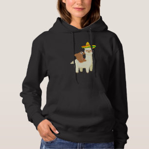 Sudadera Perezoso montando una alpaca llama con un sombrero