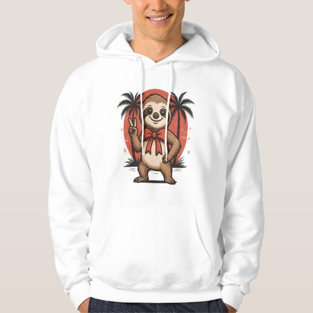 Sudadera Perezoso Verano Playa Rocking (Anverso)