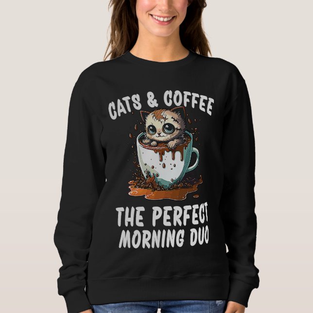 Sudadera Perfect Morning Duo Coffee And Cats  1 (Anverso)