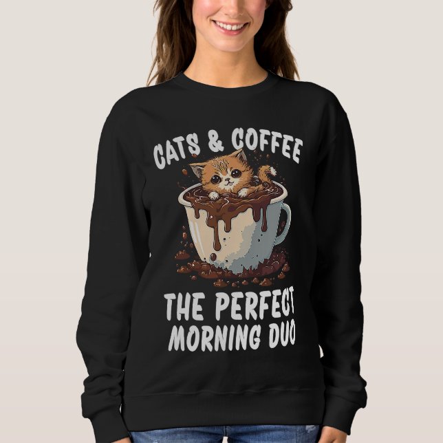 Sudadera Perfect Morning Duo Coffee And Cats  3 (Anverso)