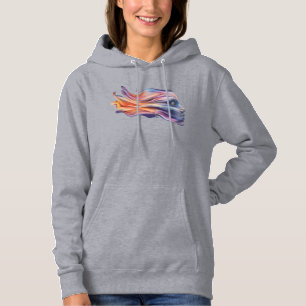 Sudadera Perfil femenino en casa de colores cósmicos