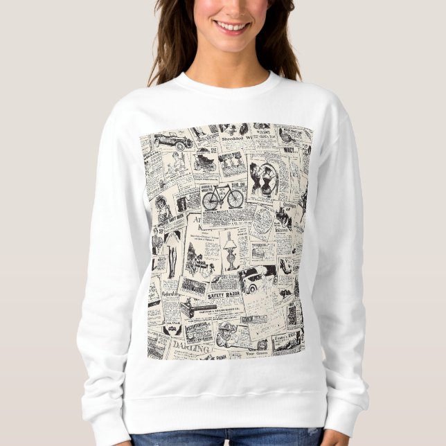 Sudadera Periódico Vintage (Anverso)