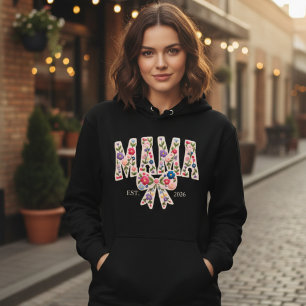 Sudadera Perla Floral Mama Varsity Elegante Femenina