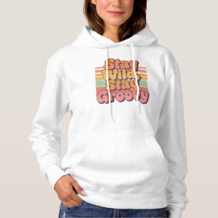 Sudadera Permanece Salvaje Permanece Groovy Retro Atardecer