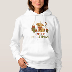 Sudadera Perrito Adorable con Ropa de Navidad y Ambiente Ac