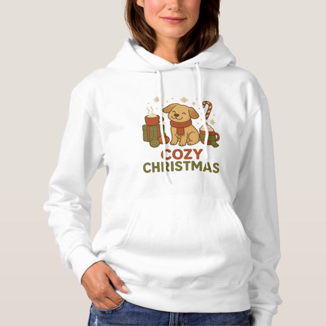 Sudadera Perrito Adorable con Ropa de Navidad y Ambiente Ac (Anverso)