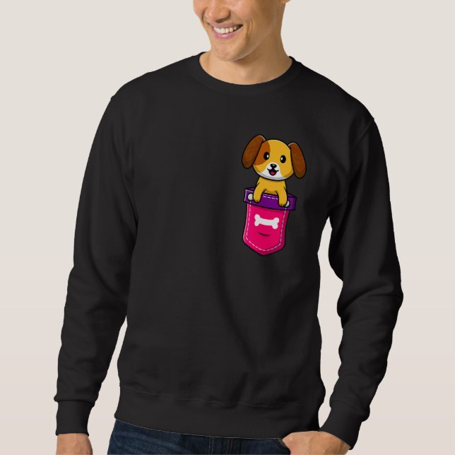 Sudadera Perrito Adorable En Bolsillo (Anverso)