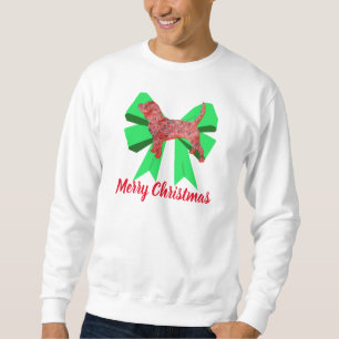 Sudadera Perrito Beagle con Lazo Verde Navidad