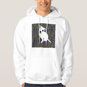Sudadera Perrito blanco lindo de Pitbull en modelo del