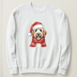 Sudadera Perrito Doodle Lindo Sombrero y Bufanda de Navidad