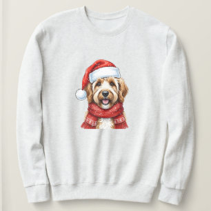 Sudadera Perrito Doodle Lindo Sombrero y Bufanda de Navidad