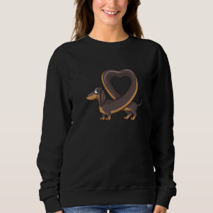 Sudadera Perrito lindo hace una forma de corazón para Dachs