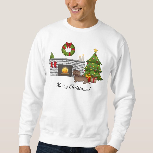 Sudadera Perrito salchicha de dibujos animados de pelo larg (Anverso)