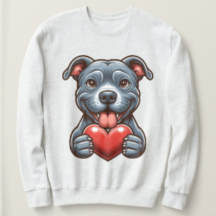 Sudadera Perro adorable que abraza el corazón con expresión