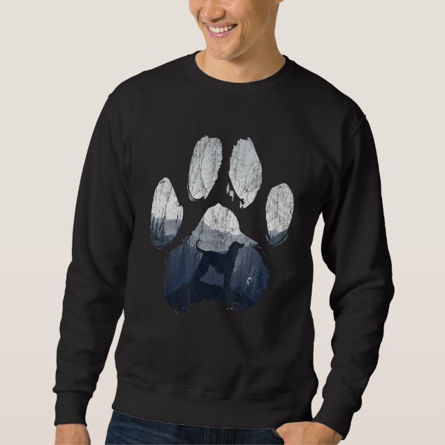Sudadera Perro afgano pata mamá papá montañas (Anverso)