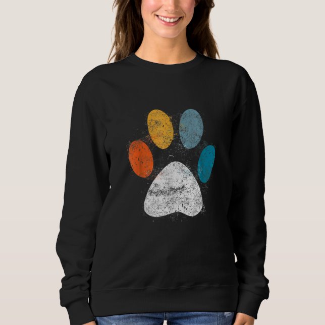 Sudadera Perro Antiguo Huella de Perro Cachorro Amor Perro  (Anverso)