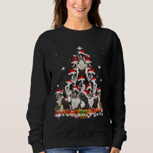 Sudadera Perro árbol de Navidad de Boston Terrier