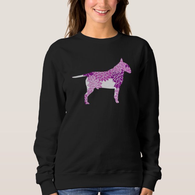 Sudadera Perro Art Floral Bull Terrier Silhouette 1 (Anverso)