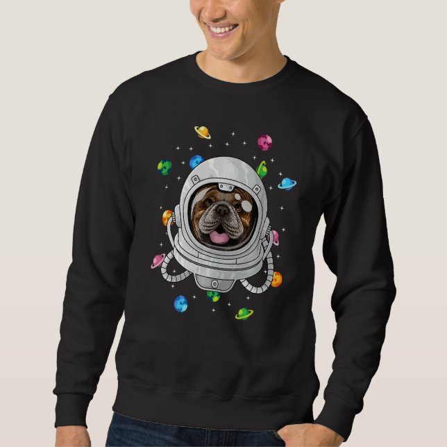 Sudadera Perro astronauta de bulldog Profundo en Univers Co (Anverso)