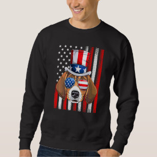 Sudadera Perro Beagle Bandera Americana De Ee. Uu. 4 De Jul