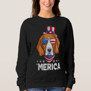 Sudadera Perro Beagle Con Gafas De Sol Americana Bandera De