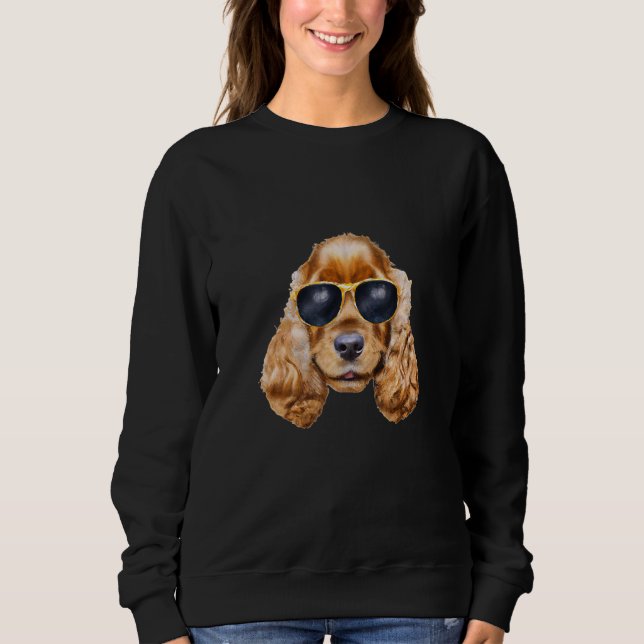 Sudadera Perro Beagle con gafas de sol cachorro animal de c (Anverso)