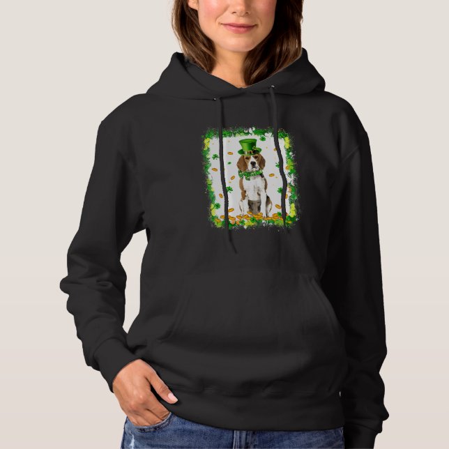 Sudadera Perro Beagle Cute St Patricks Día Irlandés Shamroc (Anverso)