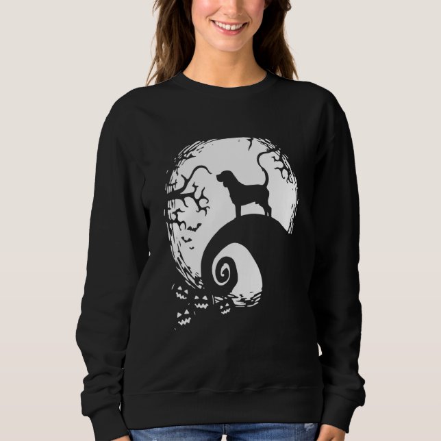 Sudadera Perro Beagle de Halloween Bajo la Luz de la Luna E (Anverso)