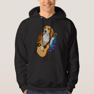 Sudadera Perro Beagle Tocando Guitarra Acústica