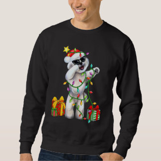Sudadera Perro Bichon Frise Sombrero de Santa Luces del Árb