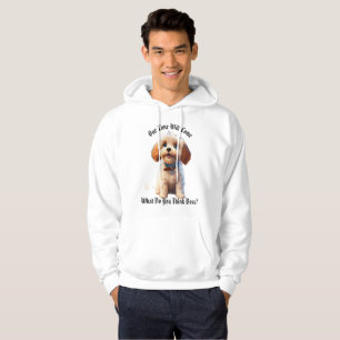 Sudadera Perro blanco de almendras con orejas picantes -