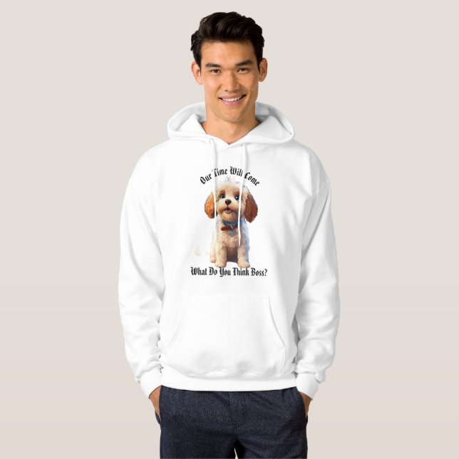 Sudadera Perro blanco de almendras con orejas picantes - (Anverso completo)