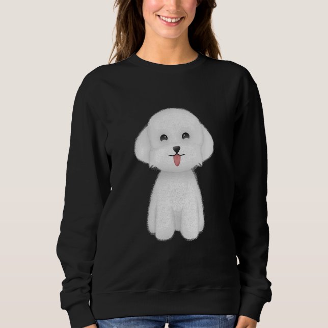 Sudadera Perro blanco felino feliz (Anverso)