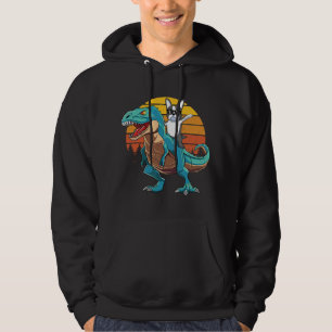 Sudadera Perro Boston Terrier montando dinosaurio T Rex niñ