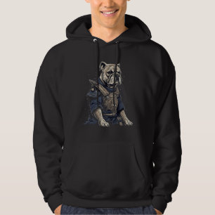Sudadera Perro boxeador samurái japonés vintage 1