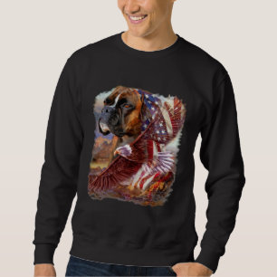 Sudadera Perro Boxer Águila Bandera Americana 4 de Julio In
