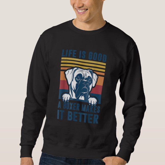 Sudadera Perro Boxer Para Hombres Mujeres Boxer Perro Papá  (Anverso)