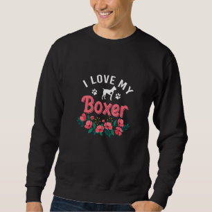 Sudadera Perro Boxer Para Mujeres Lindo Amo Perro Boxer Nav