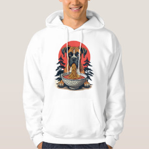 Sudadera Perro Boxer Vintage Comiendo Ramen Atardecer Japon